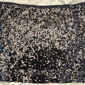 Express Black Sequin Mini Skirt Large L Y2K Short Disco Party Club